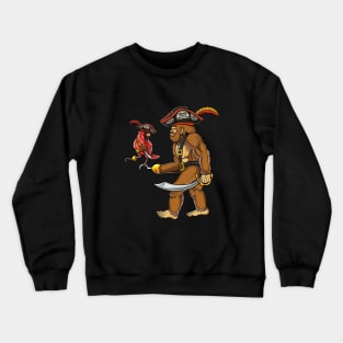 Bigfoot and red cardinal bird pirate Crewneck Sweatshirt